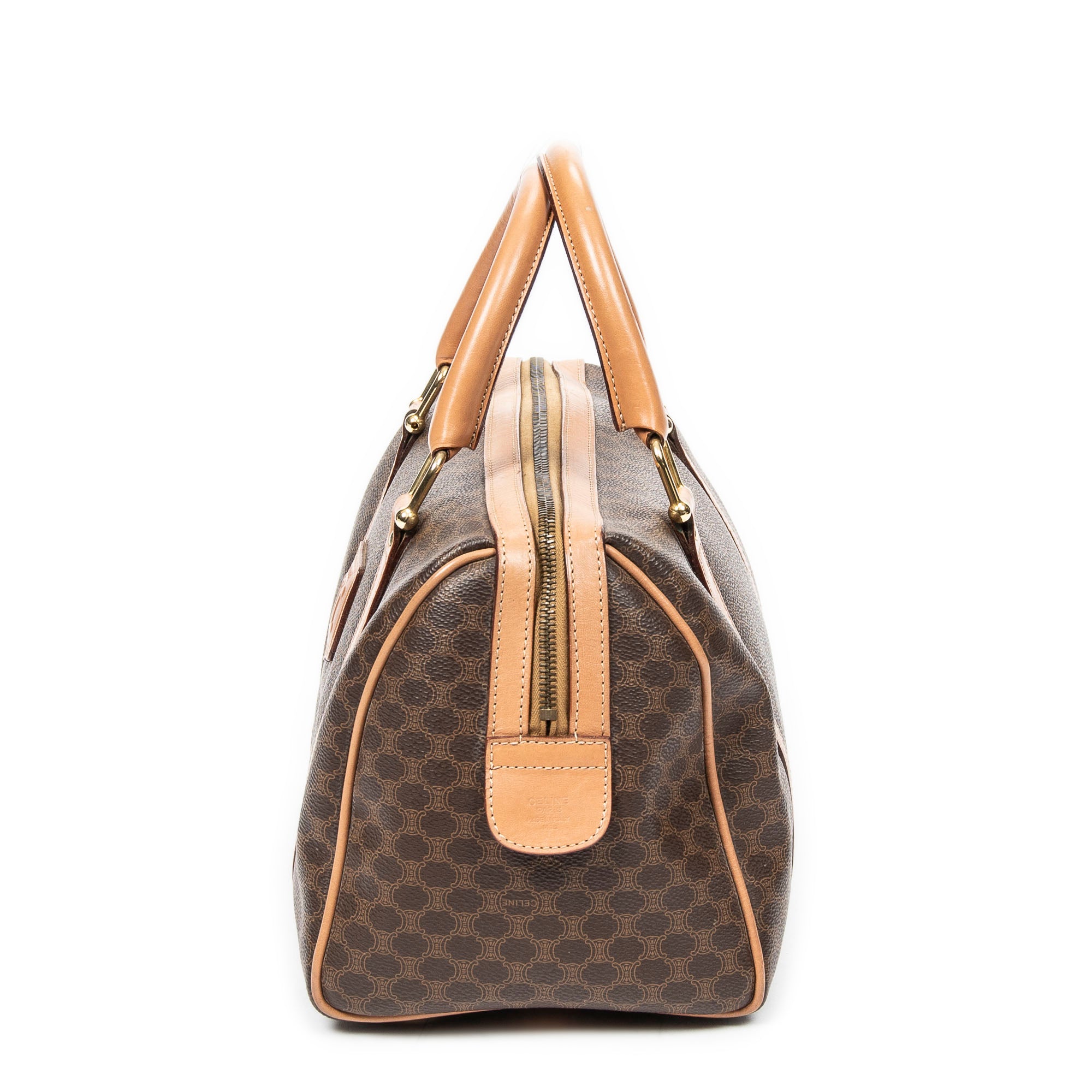 Handbag Vintage Small Boston Beige Macadam Coated Canvas