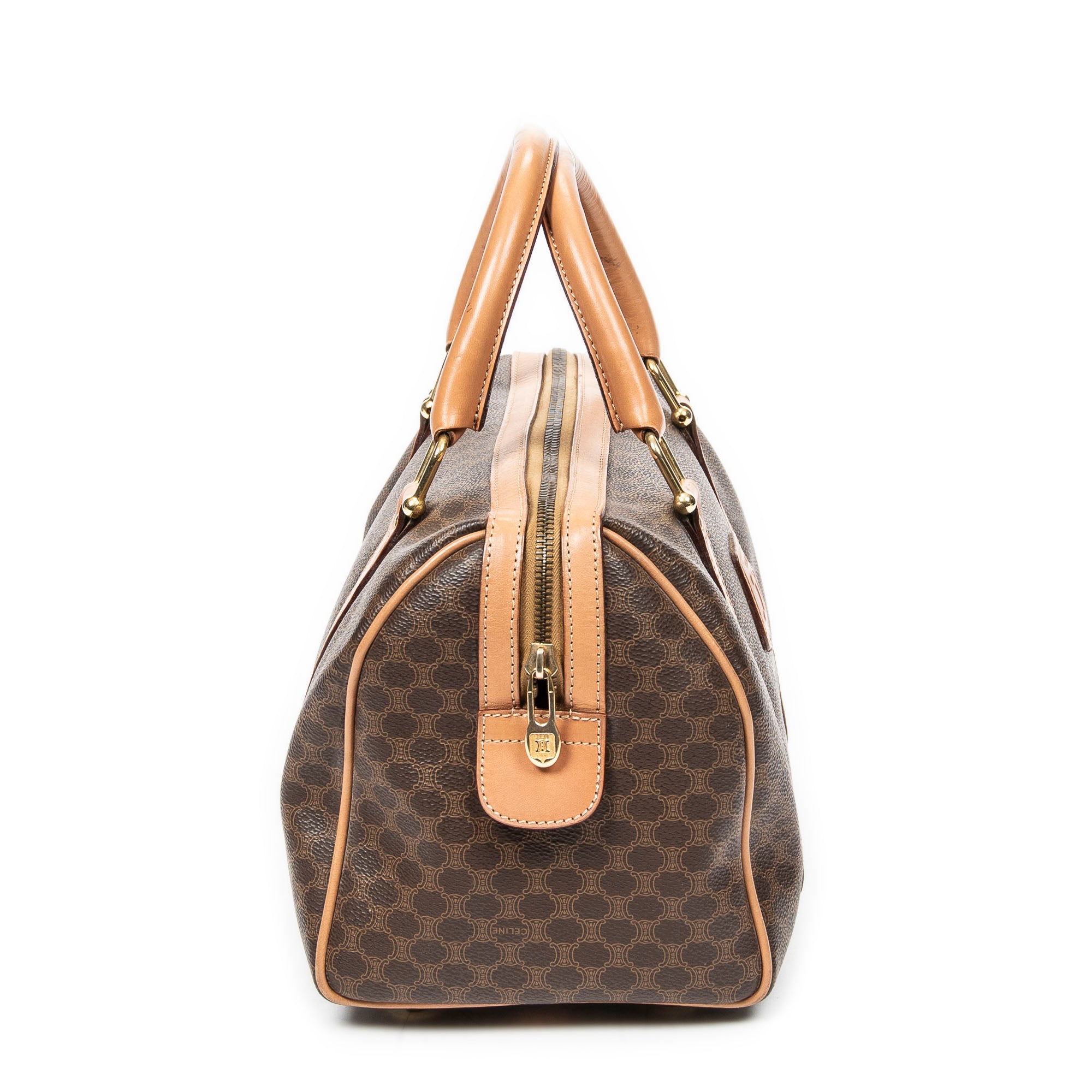 Handbag Vintage Small Boston Beige Macadam Coated Canvas