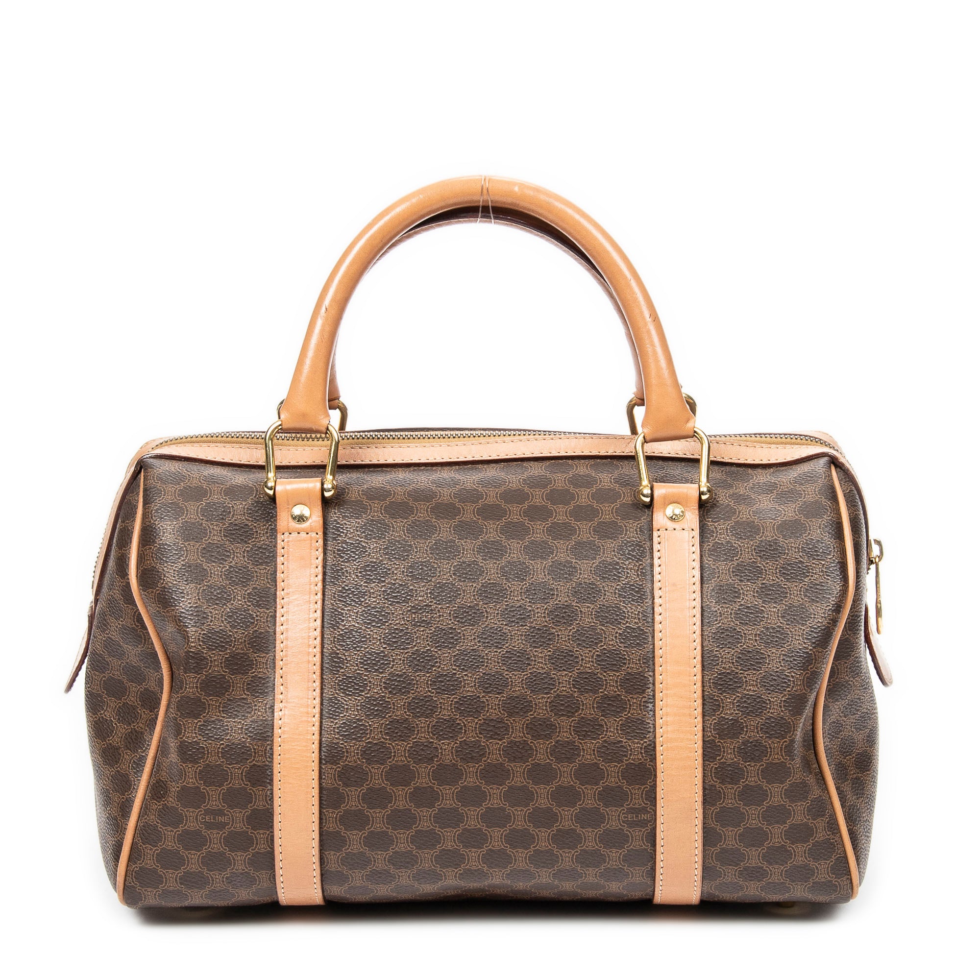 Handbag Vintage Small Boston Beige Macadam Coated Canvas