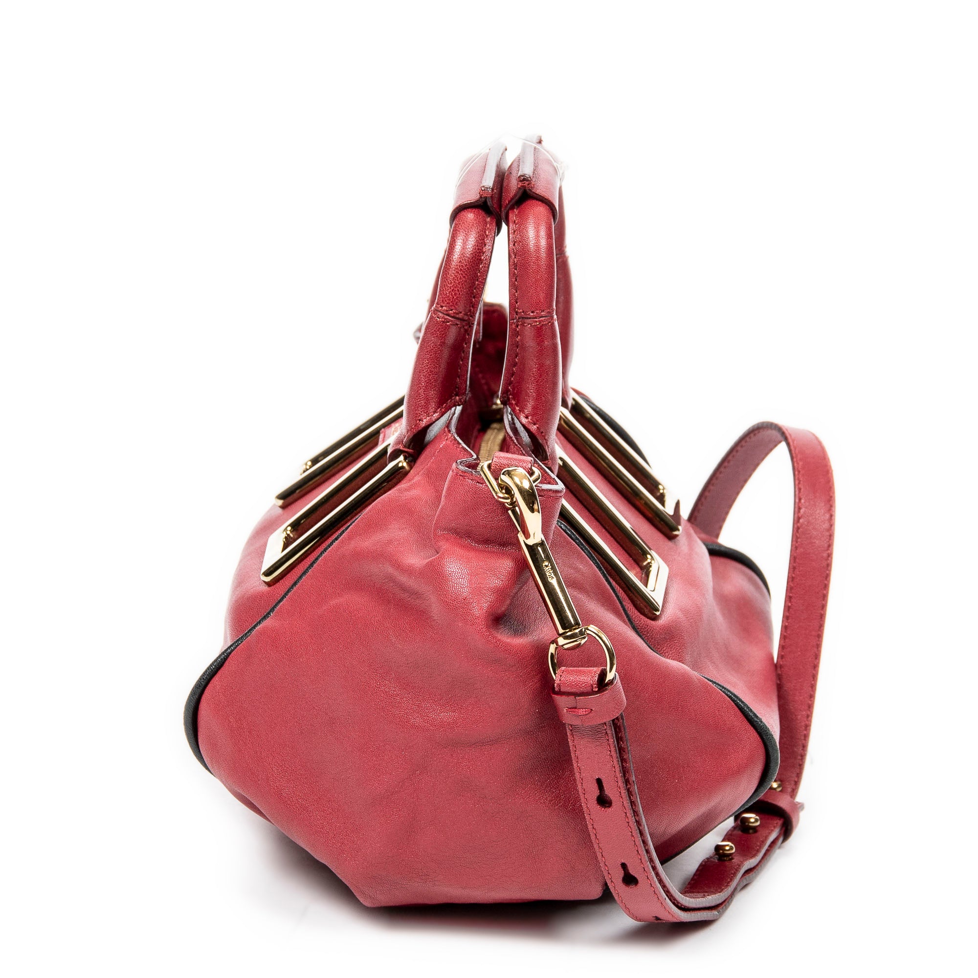 Handbag Mini Ethel Red Calfskin Leather