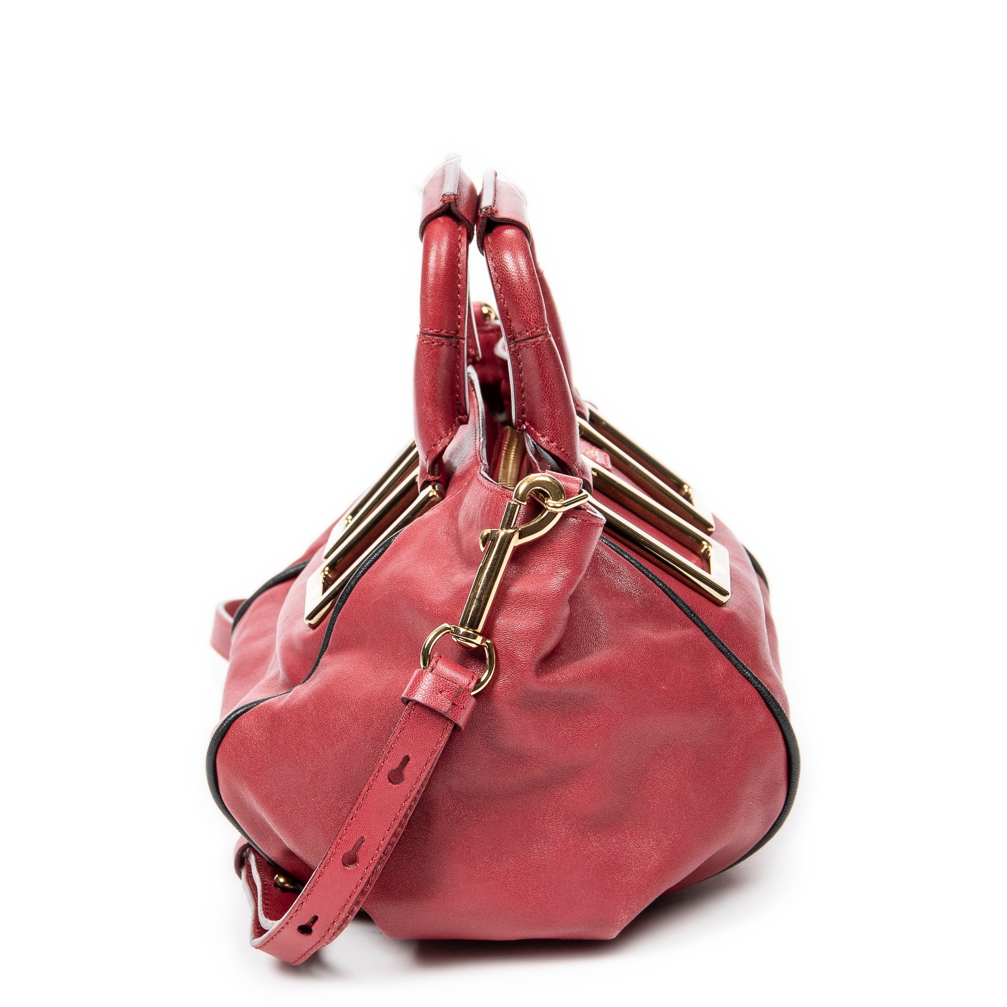 Handbag Mini Ethel Red Calfskin Leather