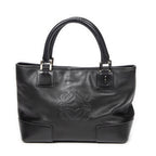 Handbag Anagram Open Tote Black Grained Calfskin Leather