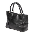 Handbag Anagram Open Tote Black Grained Calfskin Leather