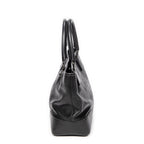Handbag Anagram Open Tote Black Grained Calfskin Leather