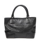 Handbag Anagram Open Tote Black Grained Calfskin Leather