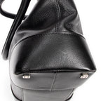 Handbag Anagram Open Tote Black Grained Calfskin Leather