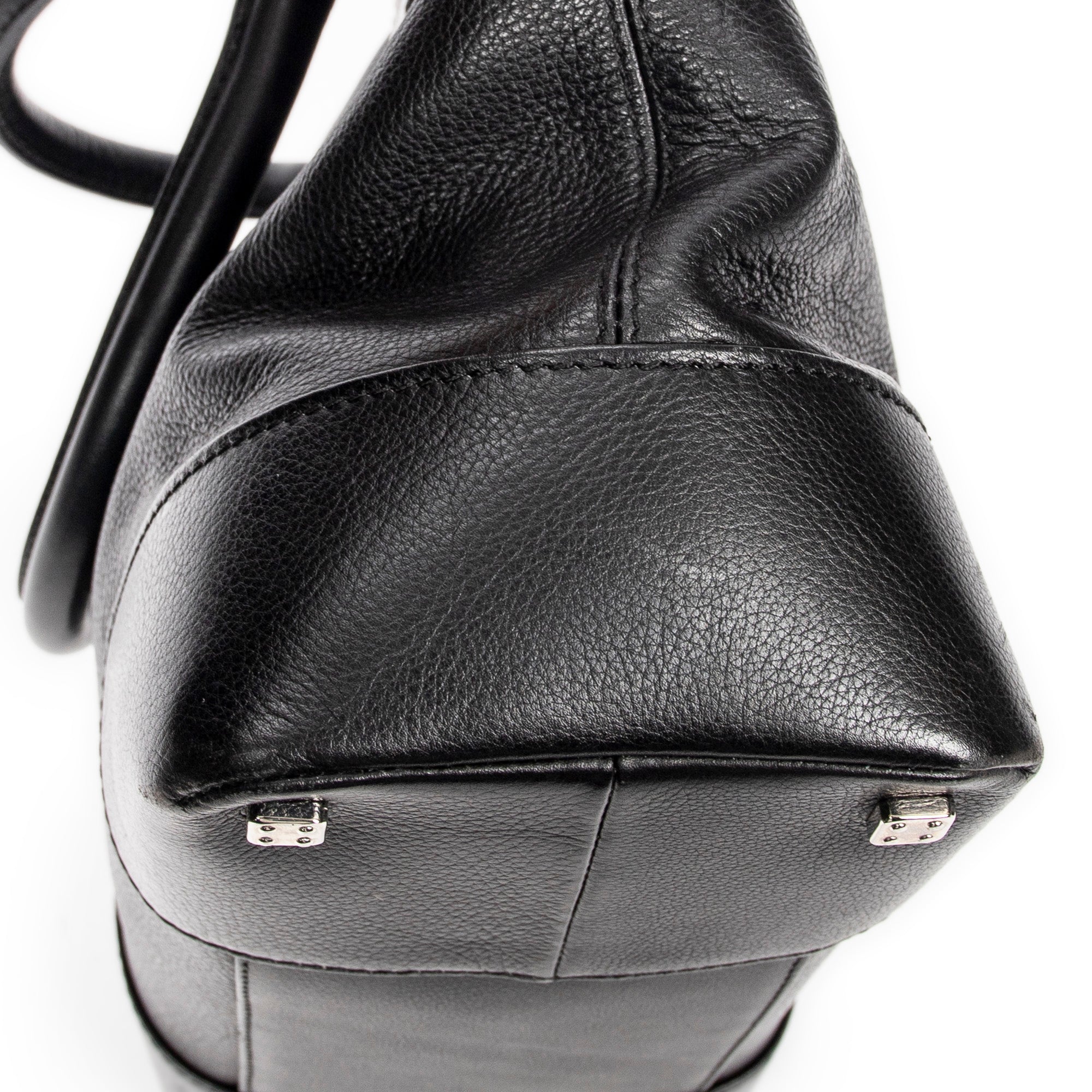 Handbag Anagram Open Tote Black Grained Calfskin Leather