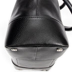 Handbag Anagram Open Tote Black Grained Calfskin Leather