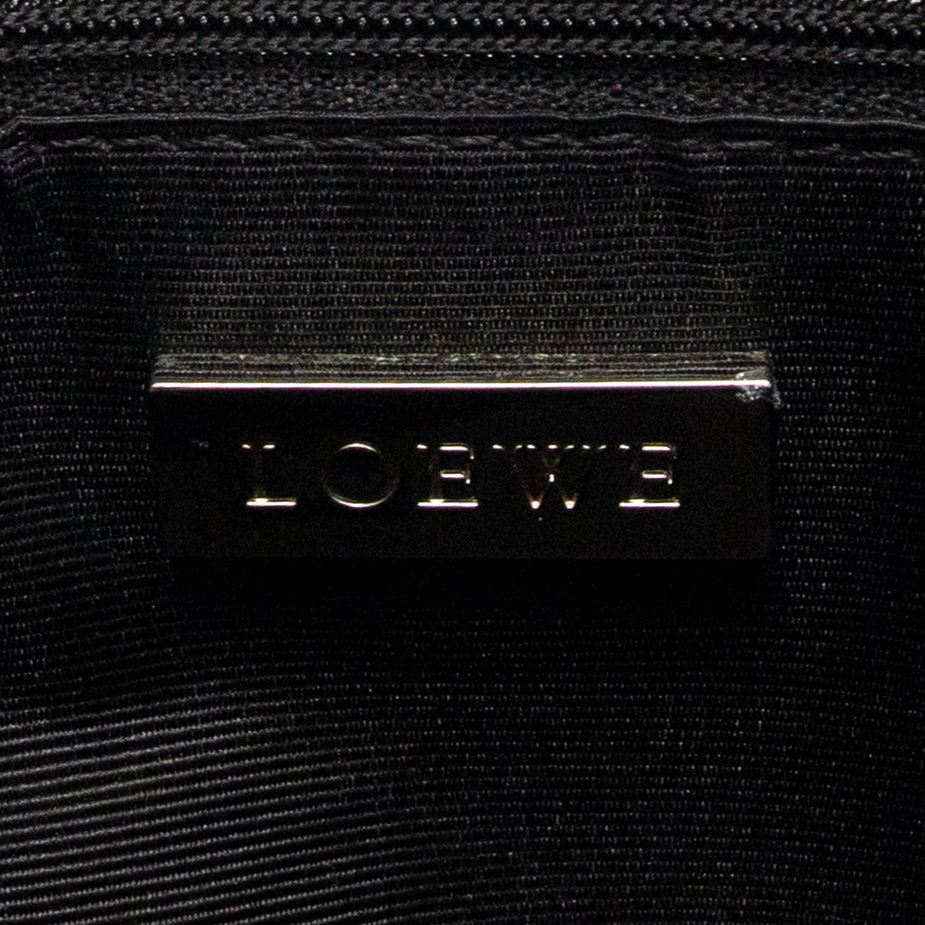 Handbag Anagram Open Tote Black Grained Calfskin Leather