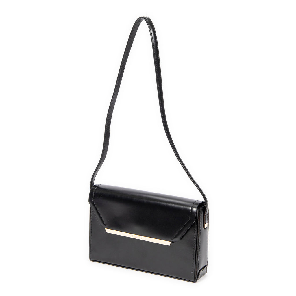 Shoulder bag Vintage Rectangular Flap Black Smooth Calfskin Leather