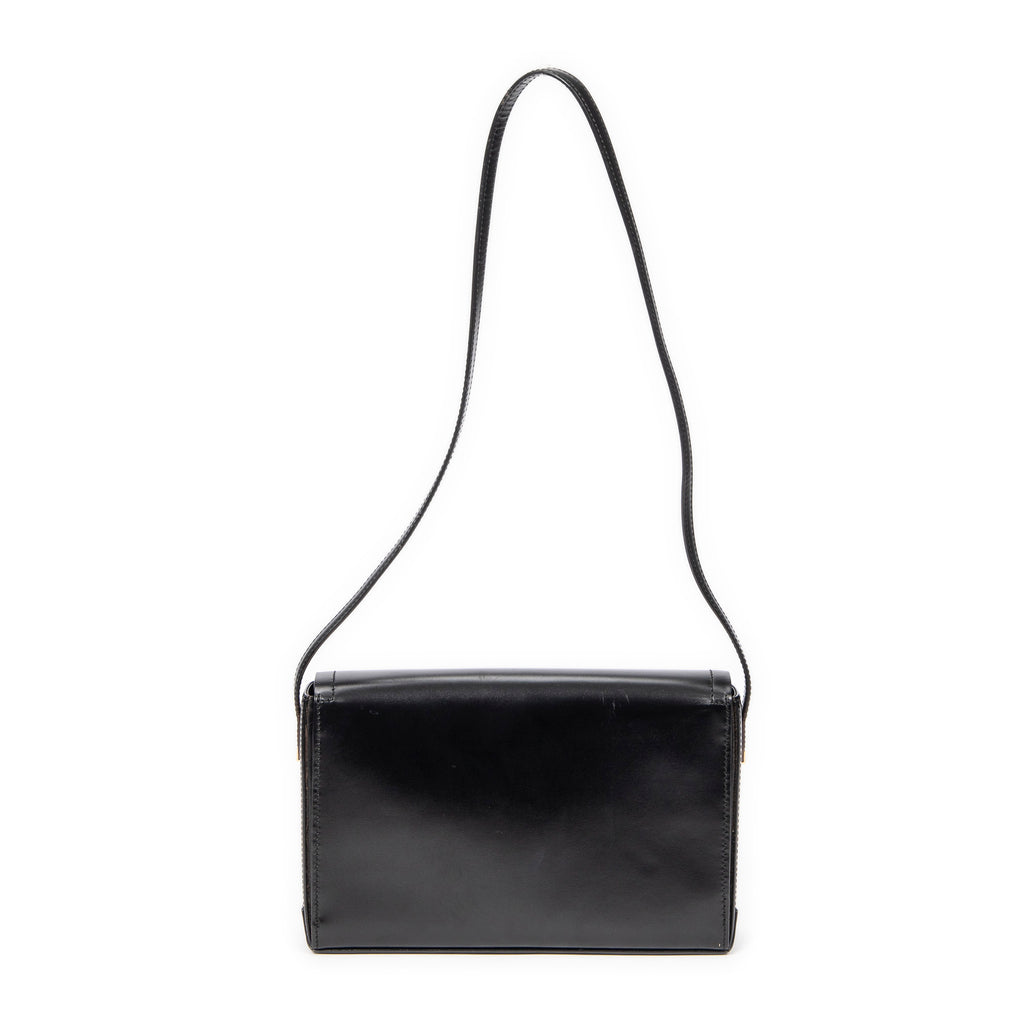 Shoulder bag Vintage Rectangular Flap Black Smooth Calfskin Leather