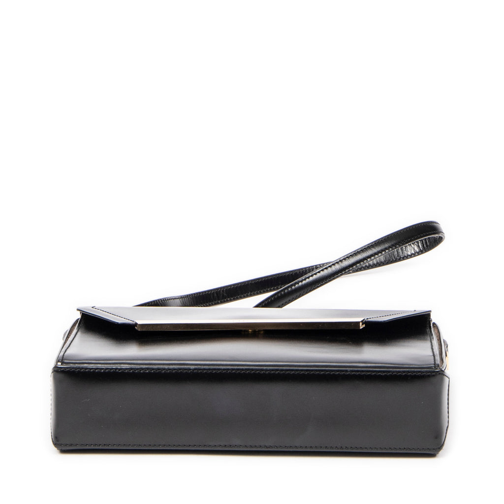 Shoulder bag Vintage Rectangular Flap Black Smooth Calfskin Leather