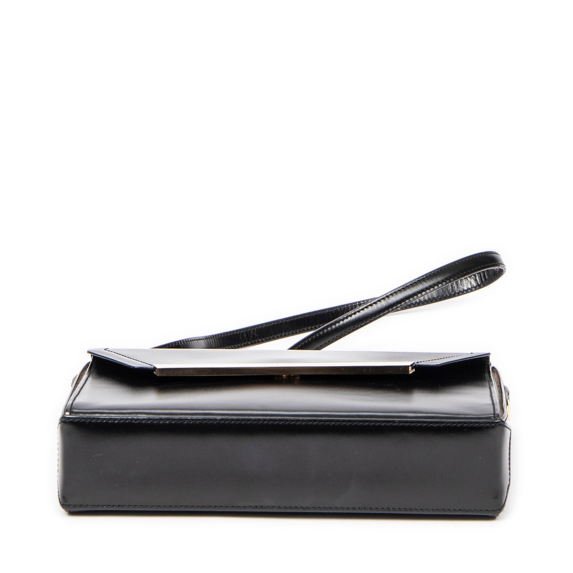 Shoulder bag Vintage Rectangular Flap Black Smooth Calfskin Leather
