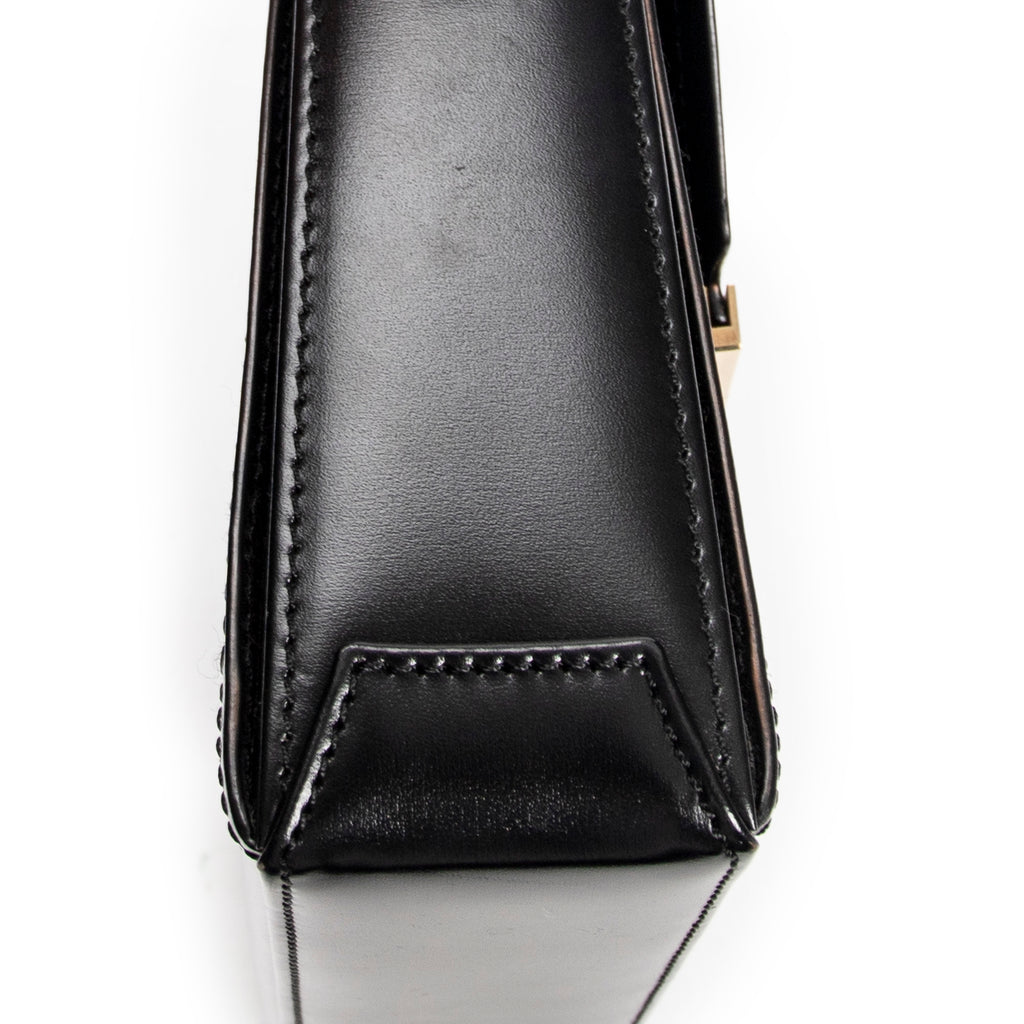 Shoulder bag Vintage Rectangular Flap Black Smooth Calfskin Leather