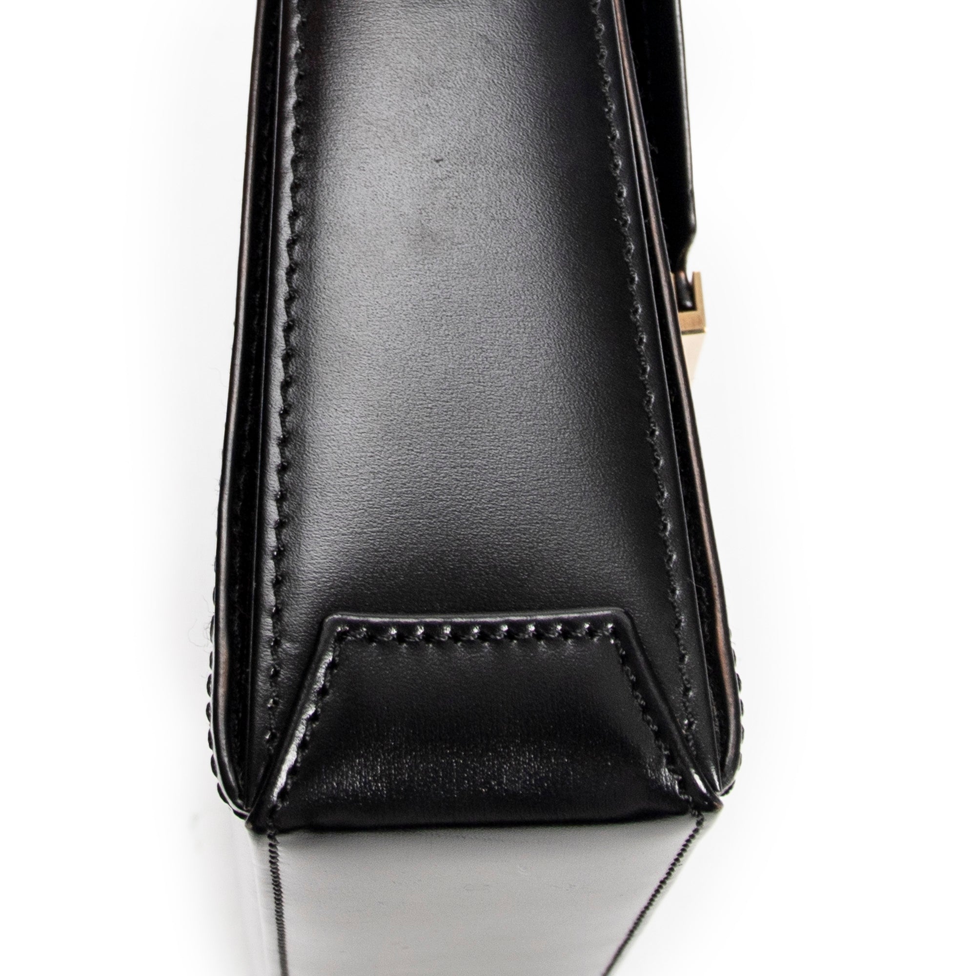 Shoulder bag Vintage Rectangular Flap Black Smooth Calfskin Leather