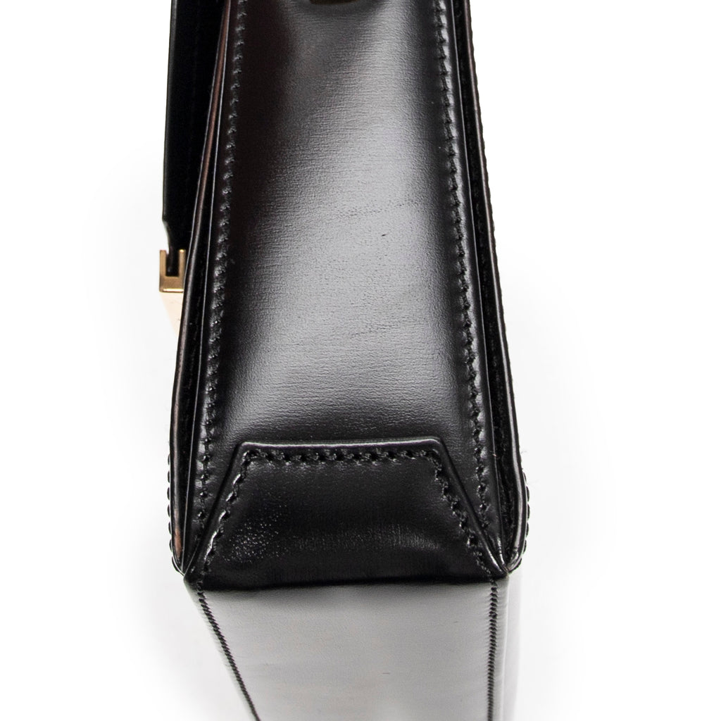 Shoulder bag Vintage Rectangular Flap Black Smooth Calfskin Leather