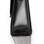 Shoulder bag Vintage Rectangular Flap Black Smooth Calfskin Leather