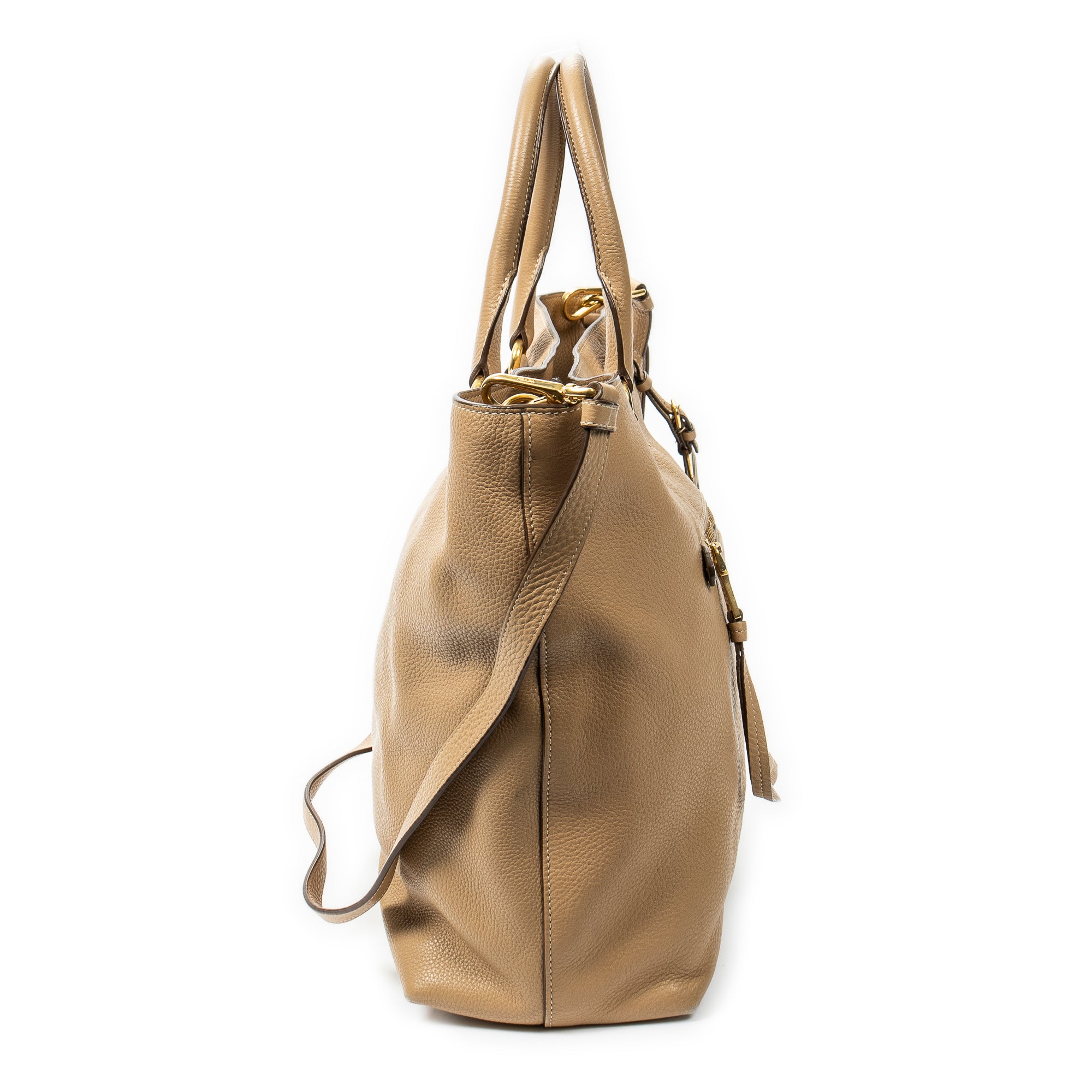 Shoulder bag Tall Shopping Tote Beige Vitello Daino Leather
