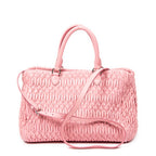 Handbag Medium Crystal Chain Tote Pink Nappa Matelasse Leather
