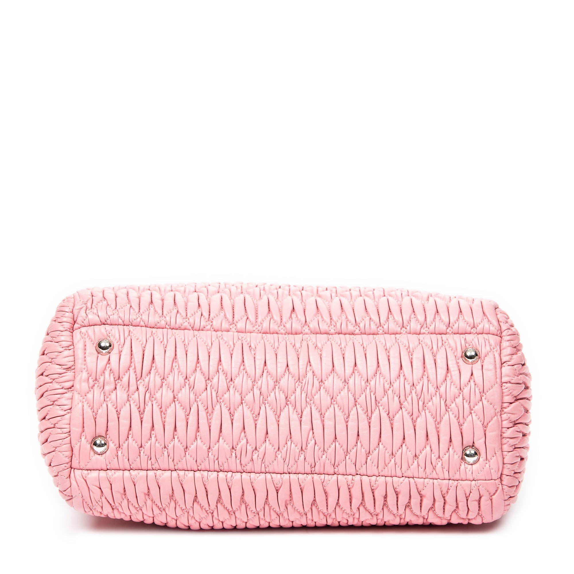 Handbag Medium Crystal Chain Tote Pink Nappa Matelasse Leather