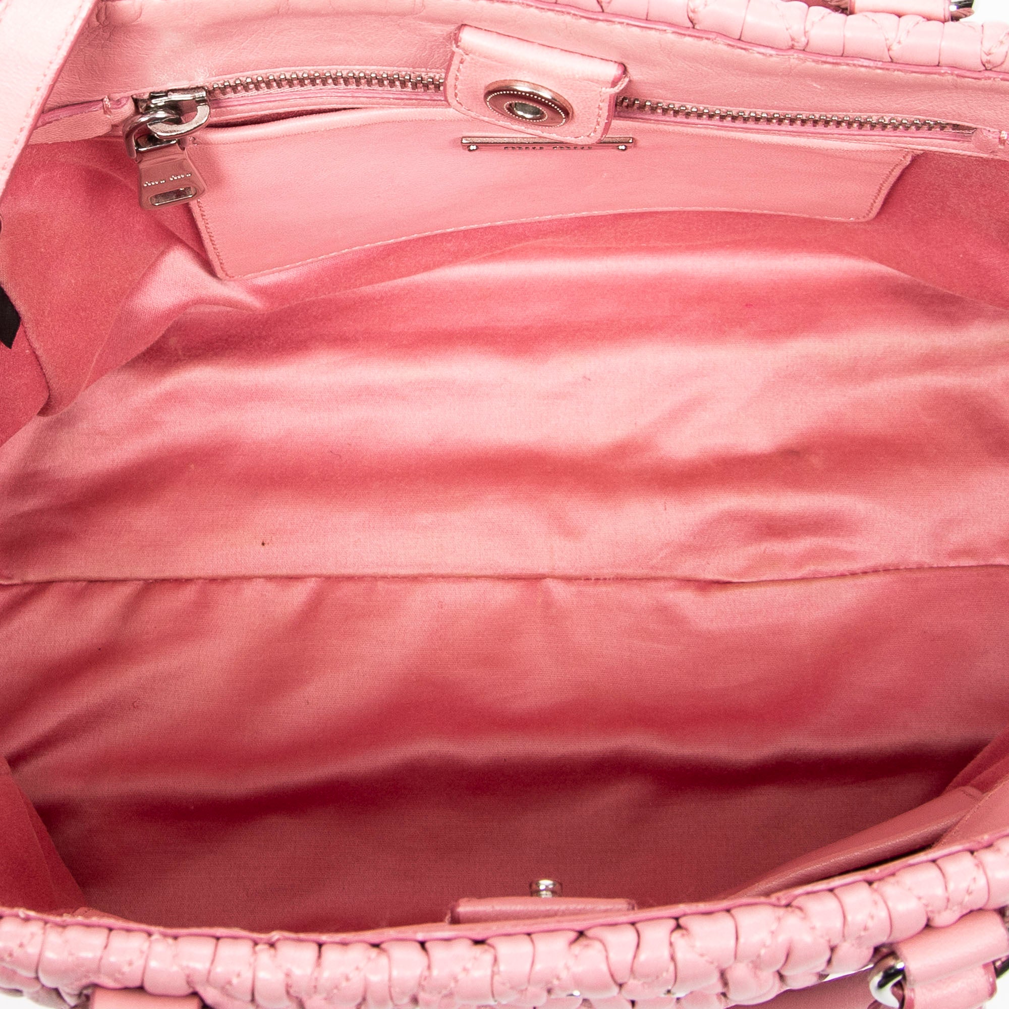 Handbag Medium Crystal Chain Tote Pink Nappa Matelasse Leather