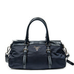 Handbag Horizontal Convertible Tote Navy Nylon Canvas