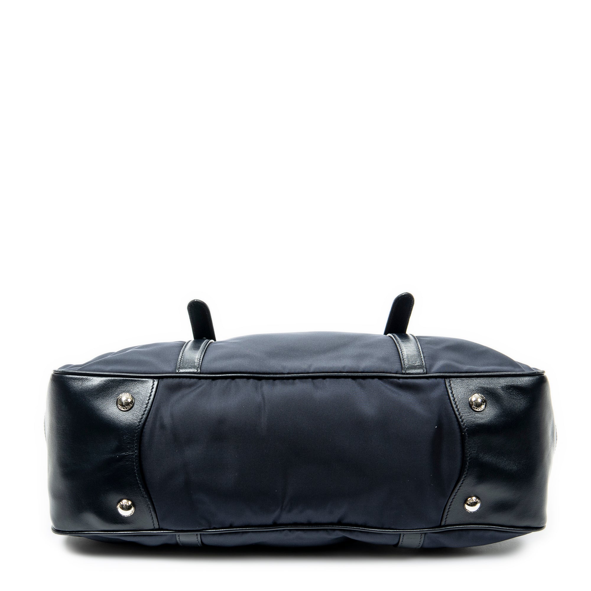 Handbag Horizontal Convertible Tote Navy Nylon Canvas