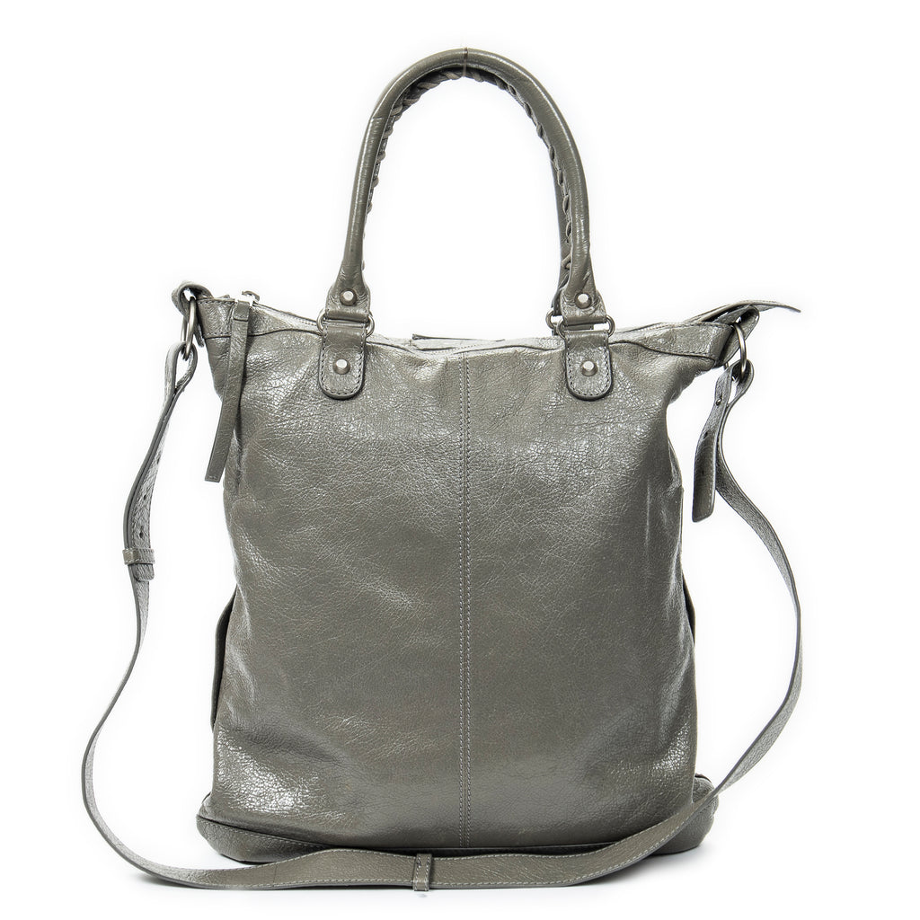 Shoulder bag Large Classic Square Carryall Grey Distressed Calfskin Leather