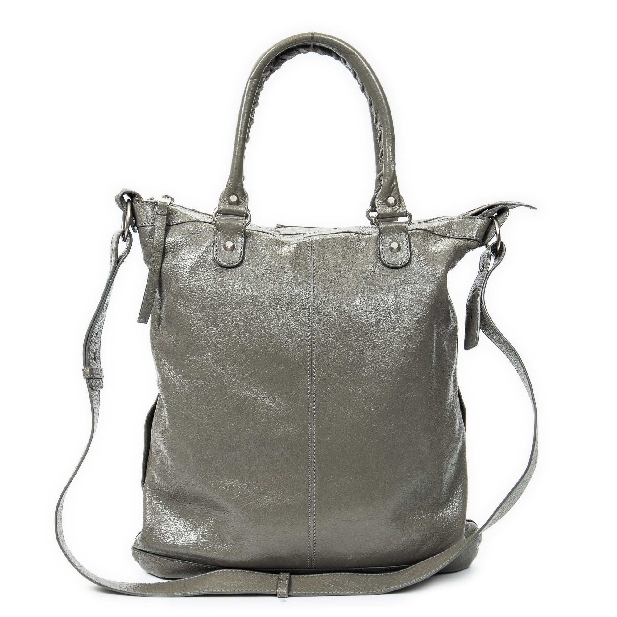 Shoulder bag Large Classic Square Carryall Grey Distressed Calfskin Leather