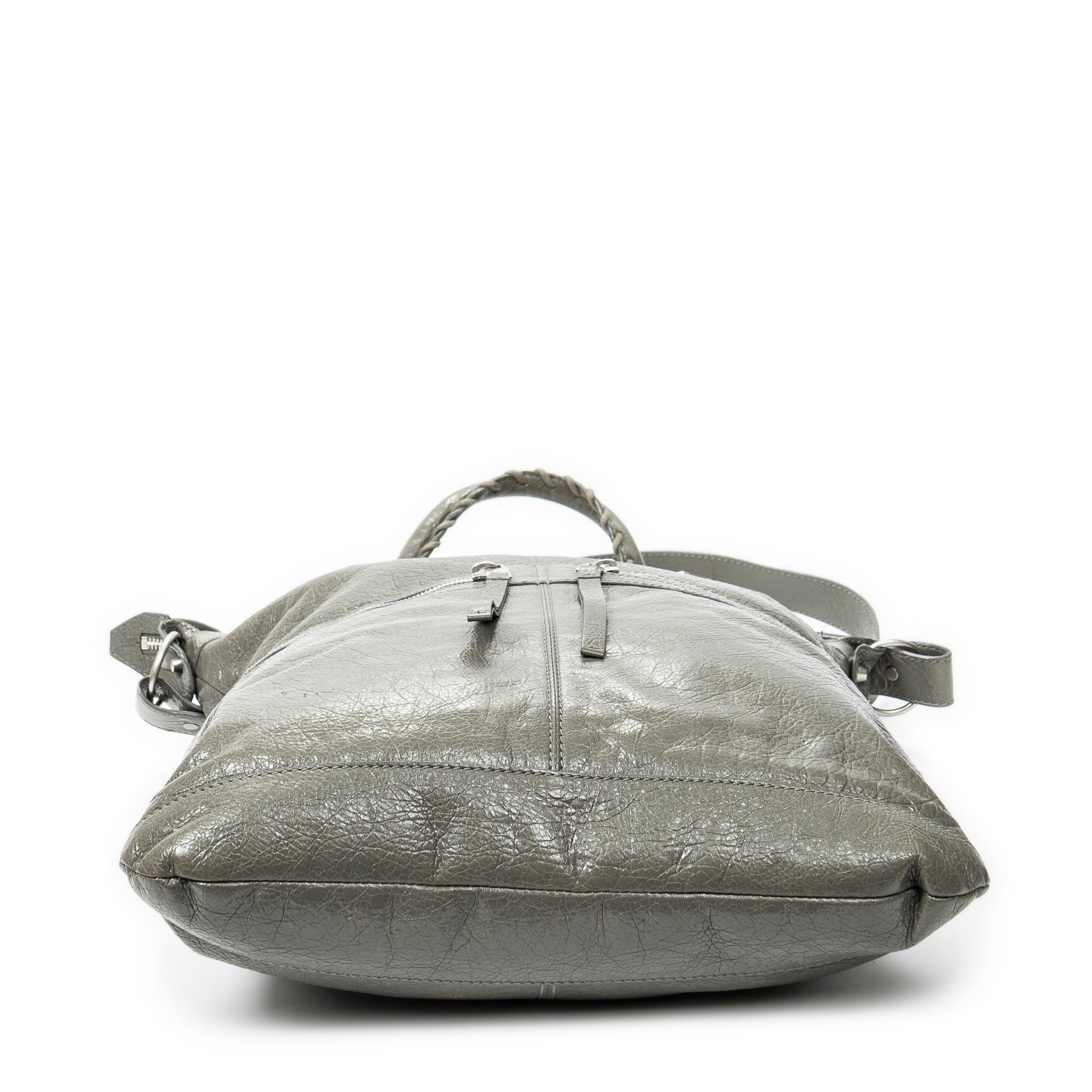Shoulder bag Large Classic Square Carryall Grey Distressed Calfskin Leather