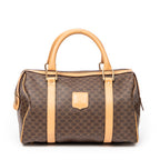 Handbag Vintage Small Boston Brown Macadam Coated Canvas