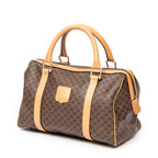 Handbag Vintage Small Boston Brown Macadam Coated Canvas