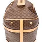 Handbag Vintage Small Boston Brown Macadam Coated Canvas
