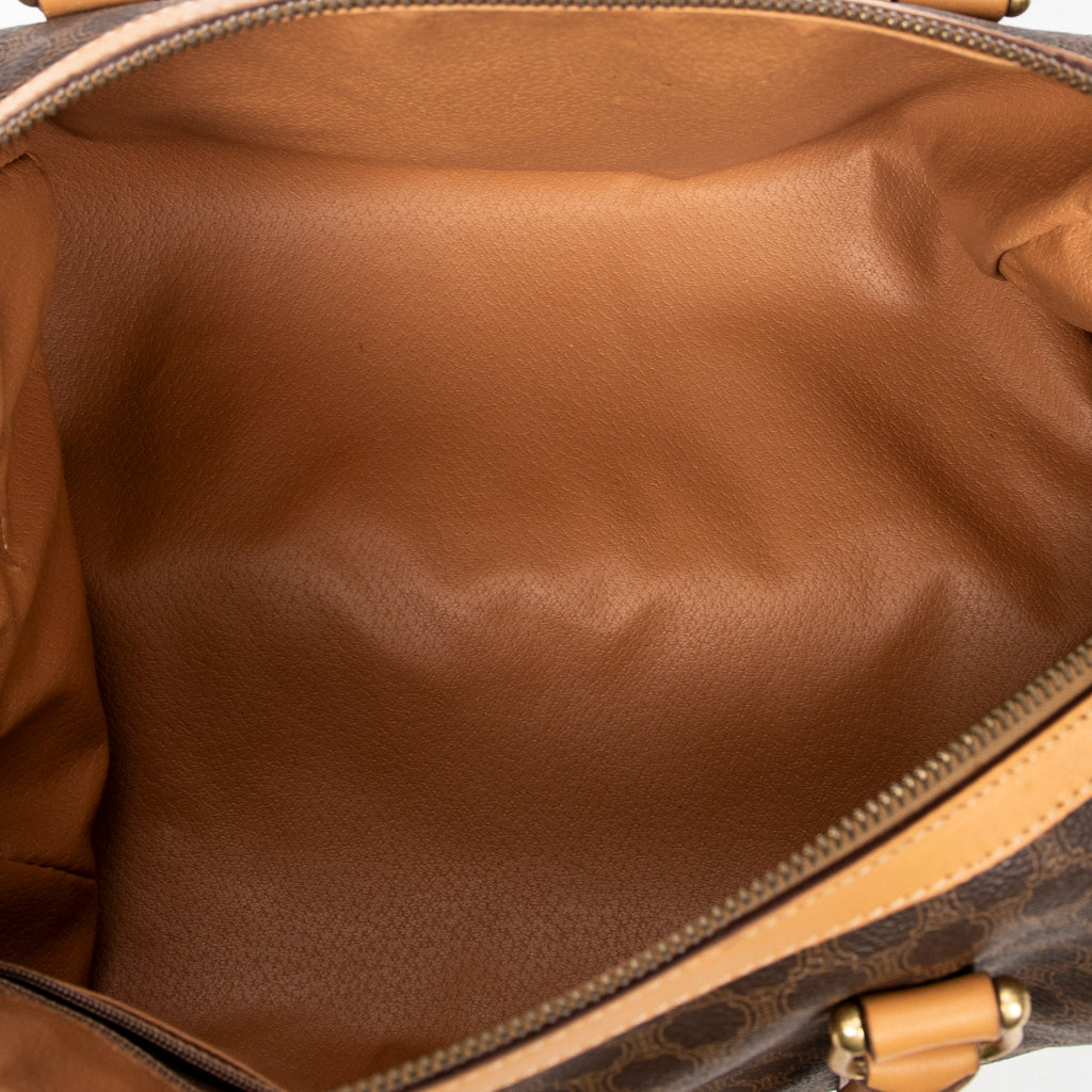 Handbag Vintage Small Boston Brown Macadam Coated Canvas