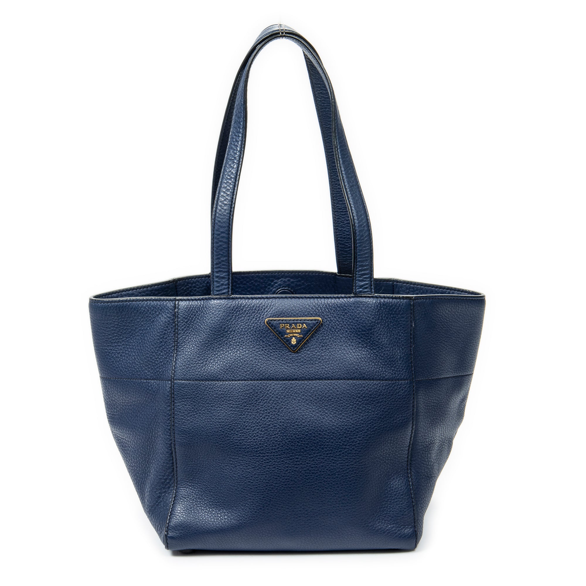 Shoulder bag Small Trapeze Shopper Navy Vitello Phenix Leather