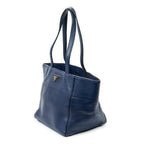 Shoulder bag Small Trapeze Shopper Navy Vitello Phenix Leather