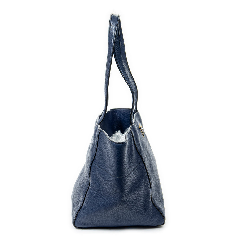 Shoulder bag Small Trapeze Shopper Navy Vitello Phenix Leather