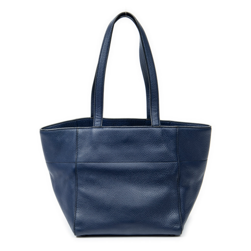 Shoulder bag Small Trapeze Shopper Navy Vitello Phenix Leather