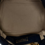 Shoulder bag Small Trapeze Shopper Navy Vitello Phenix Leather