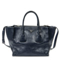 Shoulder bag Twin Pocket Double Handle Tote Navy Glaced Calfskin Leather