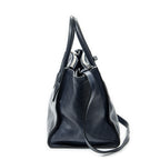 Shoulder bag Twin Pocket Double Handle Tote Navy Glaced Calfskin Leather