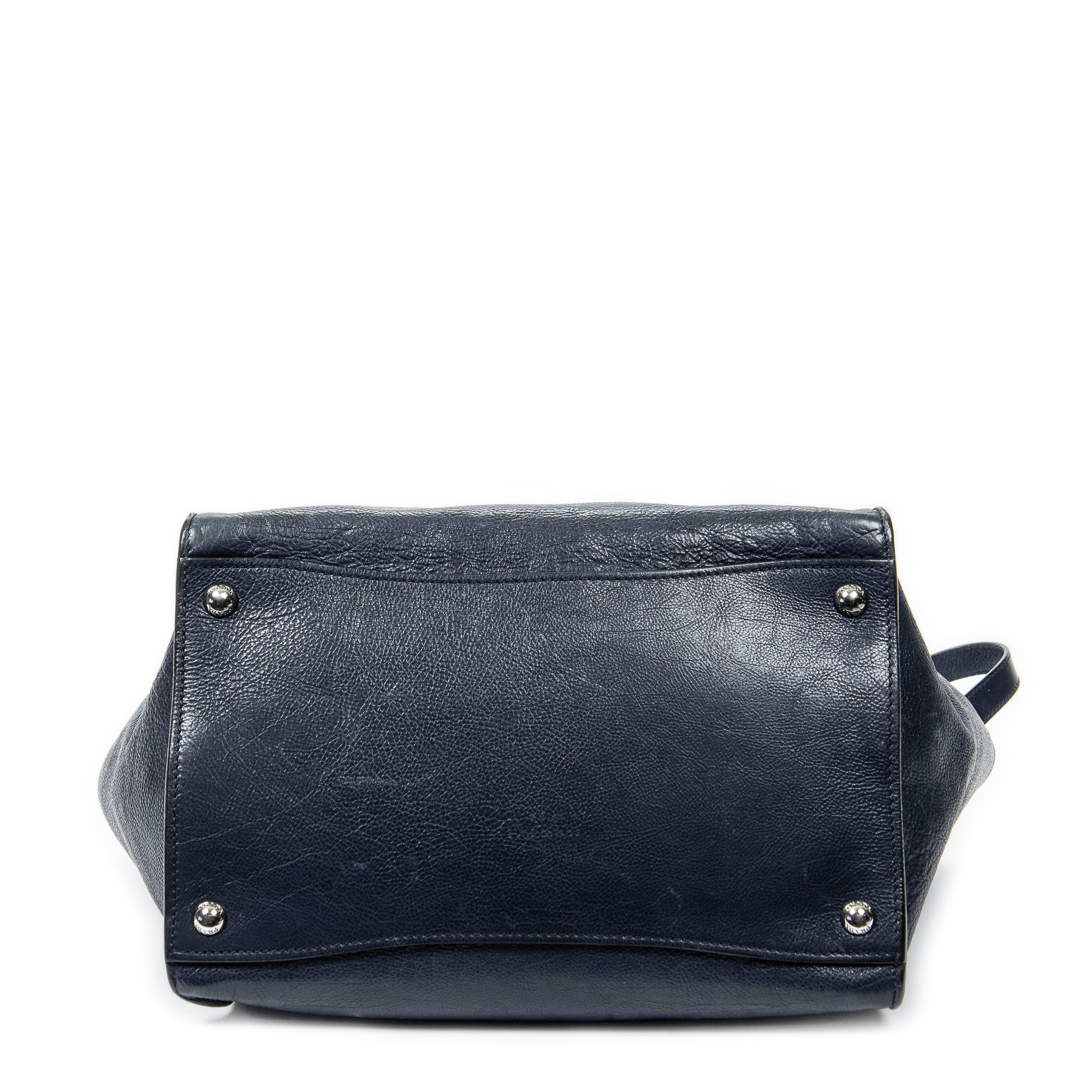Shoulder bag Twin Pocket Double Handle Tote Navy Glaced Calfskin Leather