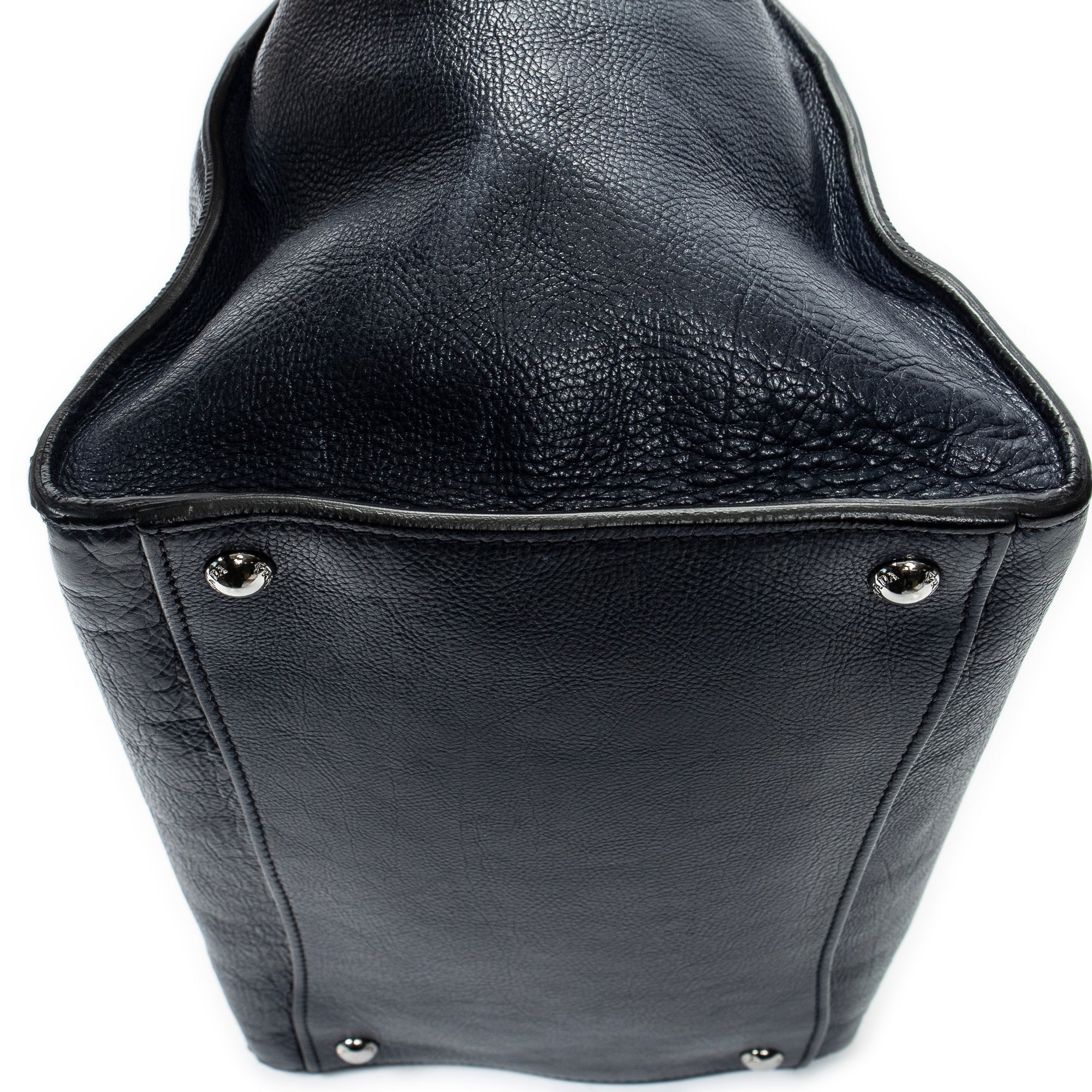 Shoulder bag Twin Pocket Double Handle Tote Navy Glaced Calfskin Leather