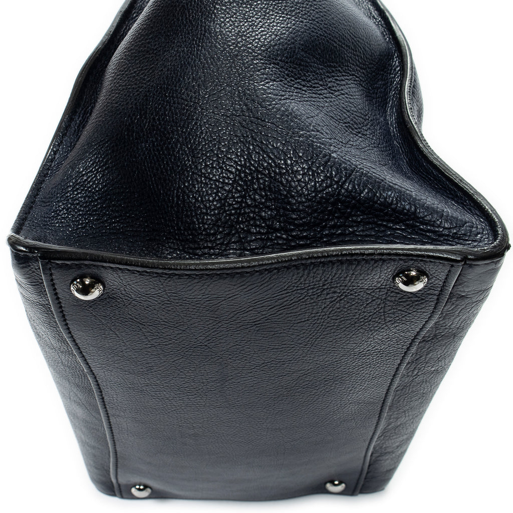 Shoulder bag Twin Pocket Double Handle Tote Navy Glaced Calfskin Leather