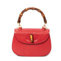 Shoulder bag Small Bamboo Top Handle Flap Red Calfskin Leather