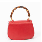 Shoulder bag Small Bamboo Top Handle Flap Red Calfskin Leather