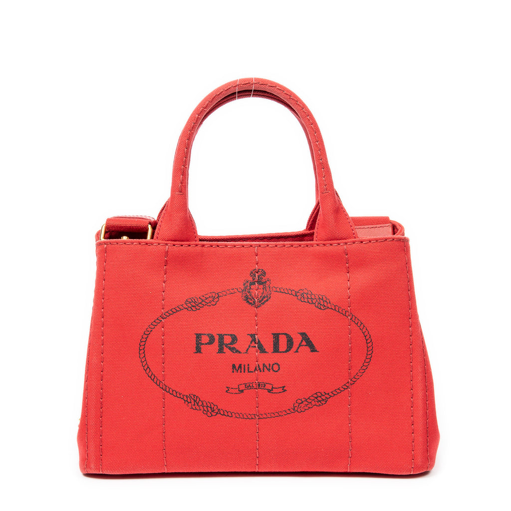 Handbag Small Canapa Tote Red Canapa Canvas