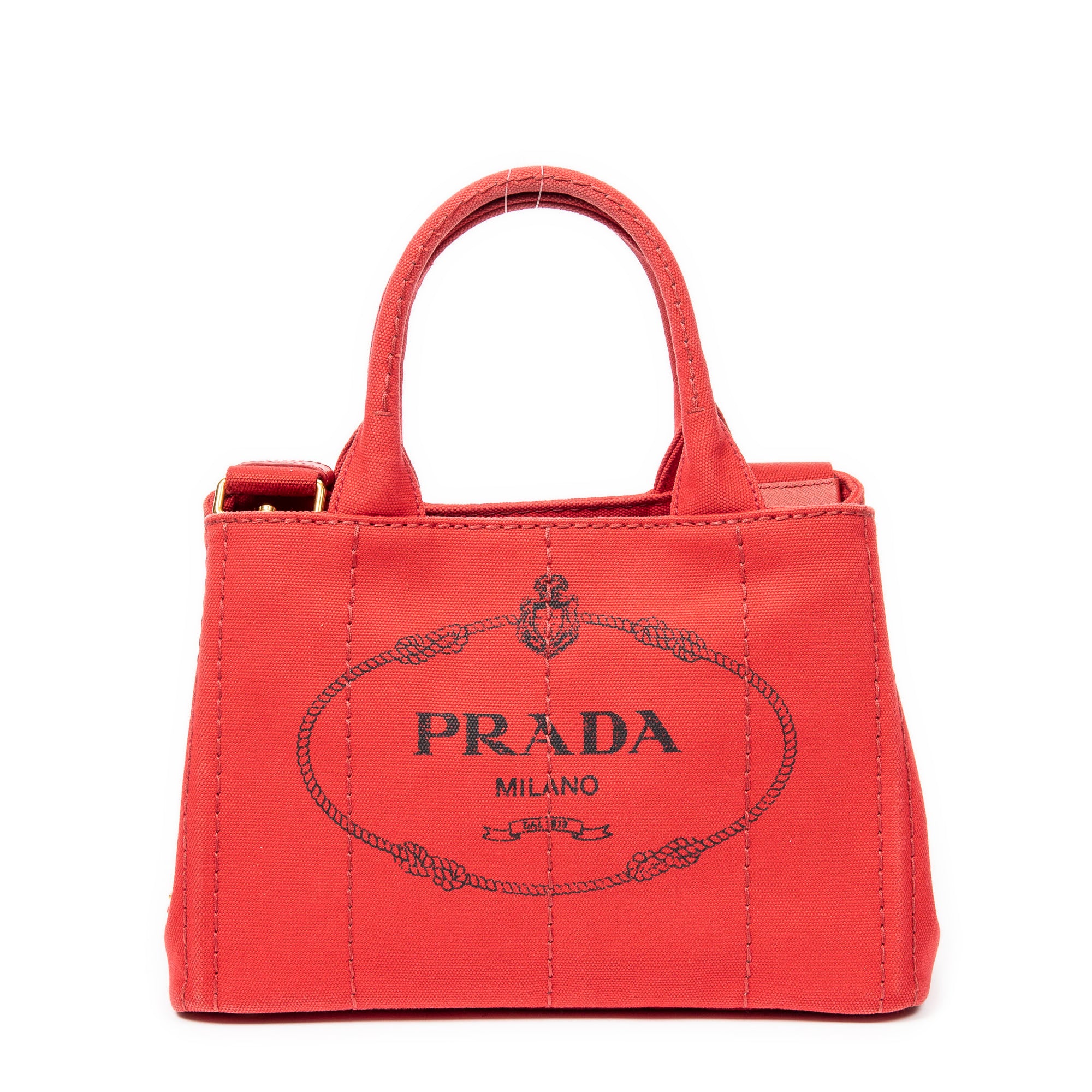 Handbag Small Canapa Tote Red Canapa Canvas