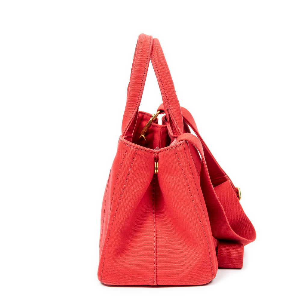 Handbag Small Canapa Tote Red Canapa Canvas