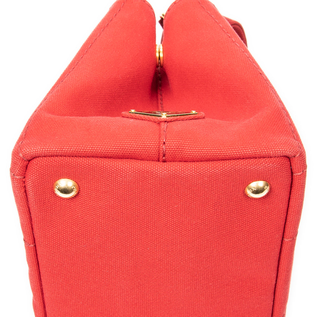 Handbag Small Canapa Tote Red Canapa Canvas
